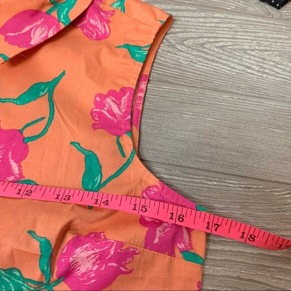 ModCloth floral tie front crop top sz S - Picture 4 of 7